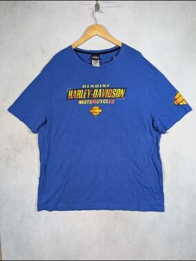 Harley Davidson Graphic T-Shirt Men's Size 2XL Texoma Sherman Texas Blue